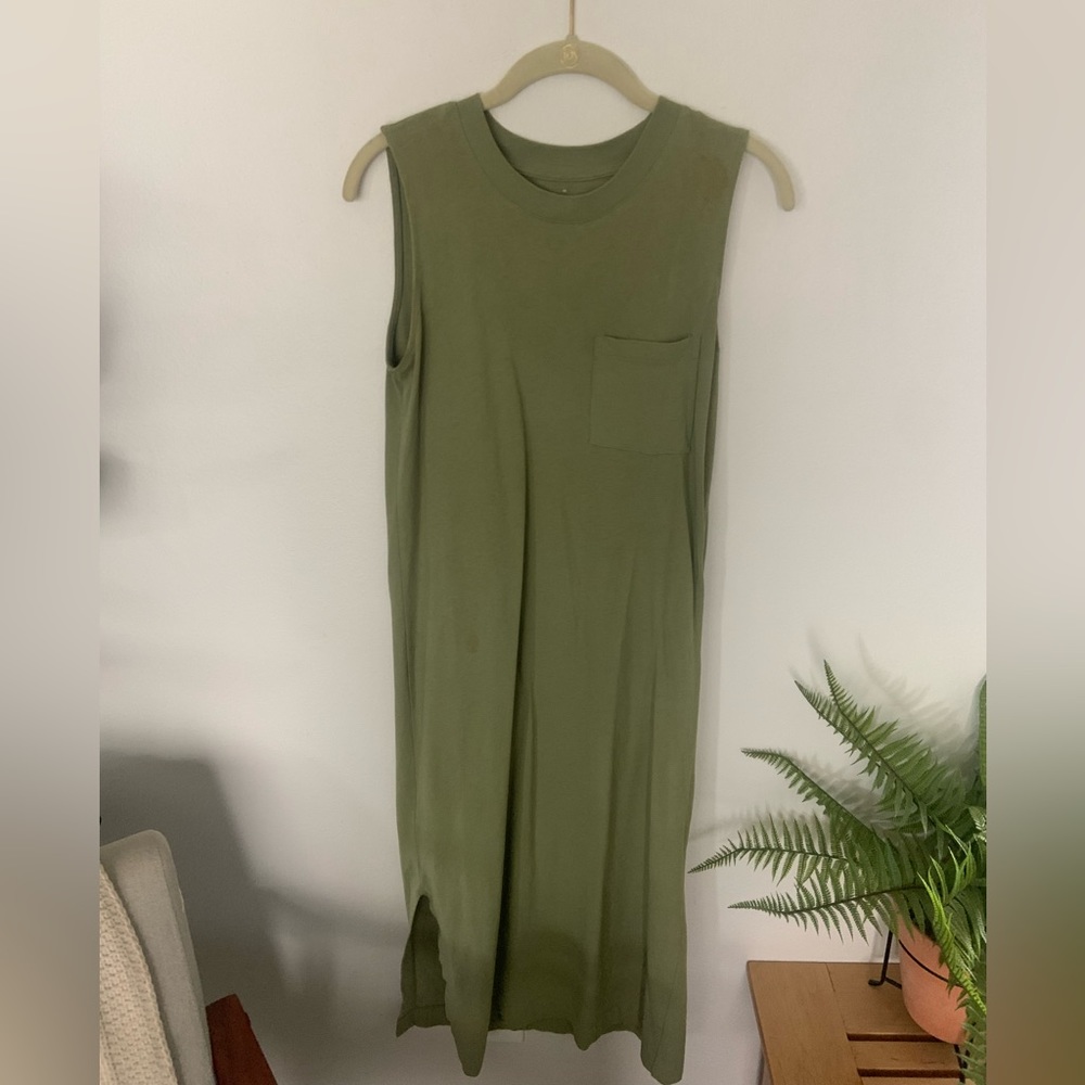 Everlane Sleeveless Green Maxi Dress